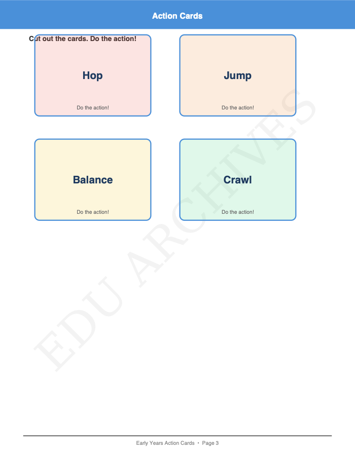 Action Cards: Action Cards: Page 3: Action Cards