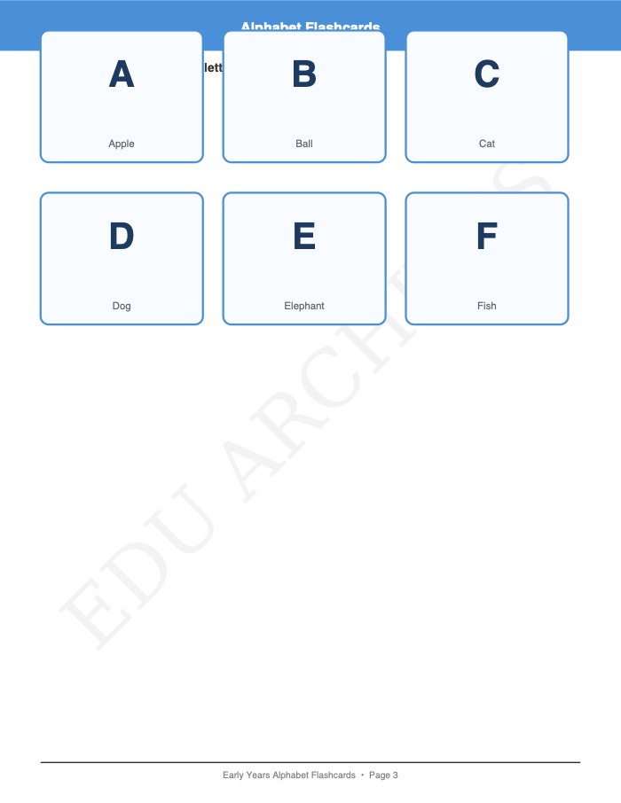 Alphabet Flashcards and Posters: Alphabet Flashcards and Posters: Page 3: Alphabet Flashcards