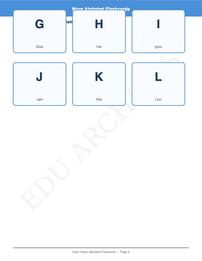 Alphabet Flashcards and Posters: Alphabet Flashcards and Posters: Page 4: More Alphabet Flashcards