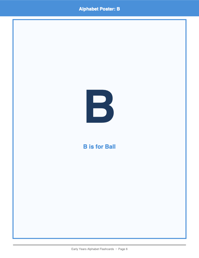 Alphabet Flashcards and Posters: Alphabet Flashcards and Posters: Page 6: Alphabet Poster: B