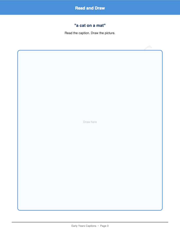 Captions: Read and Draw: Captions: Read and Draw: Page 3: Read and Draw