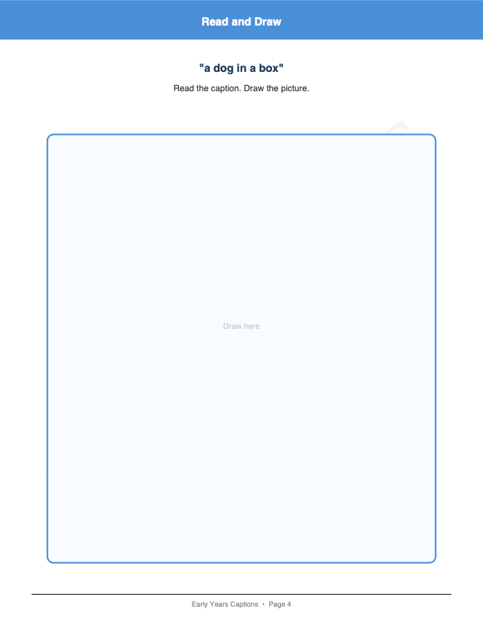 Captions: Read and Draw: Captions: Read and Draw: Page 4: Read and Draw