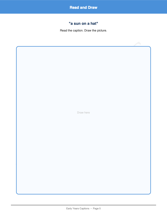 Captions: Read and Draw: Captions: Read and Draw: Page 5: Read and Draw