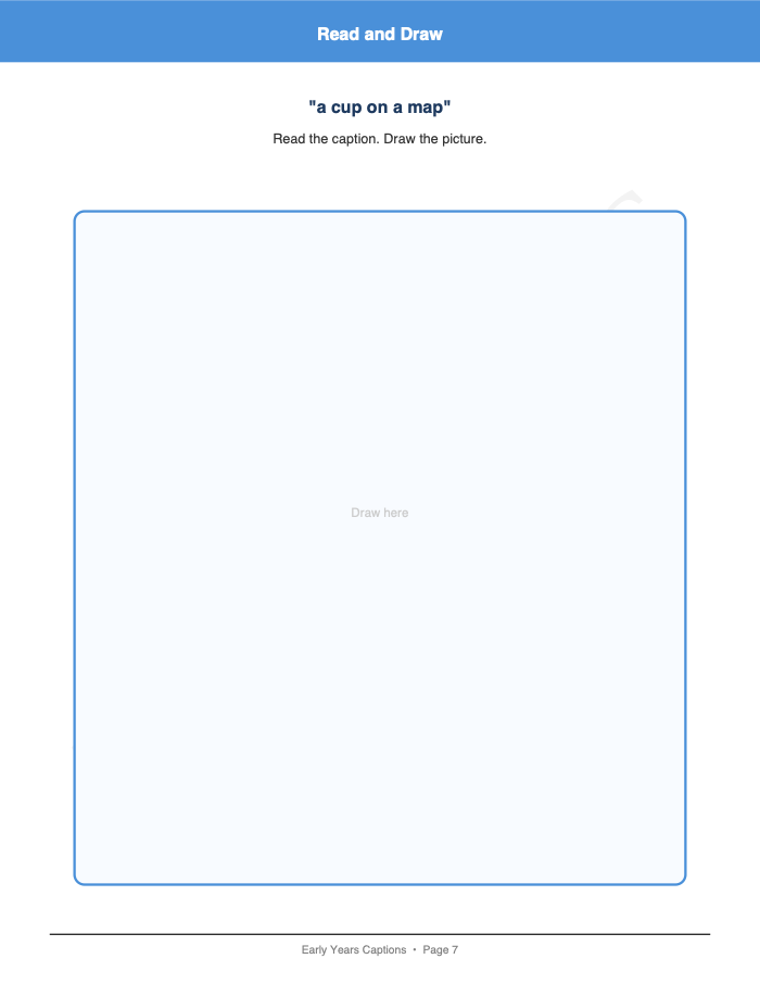 Captions: Read and Draw: Captions: Read and Draw: Page 7: Read and Draw