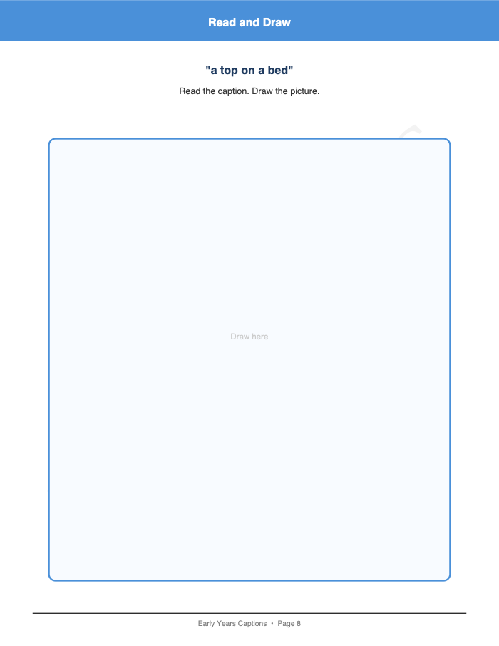 Captions: Read and Draw: Captions: Read and Draw: Page 8: Read and Draw