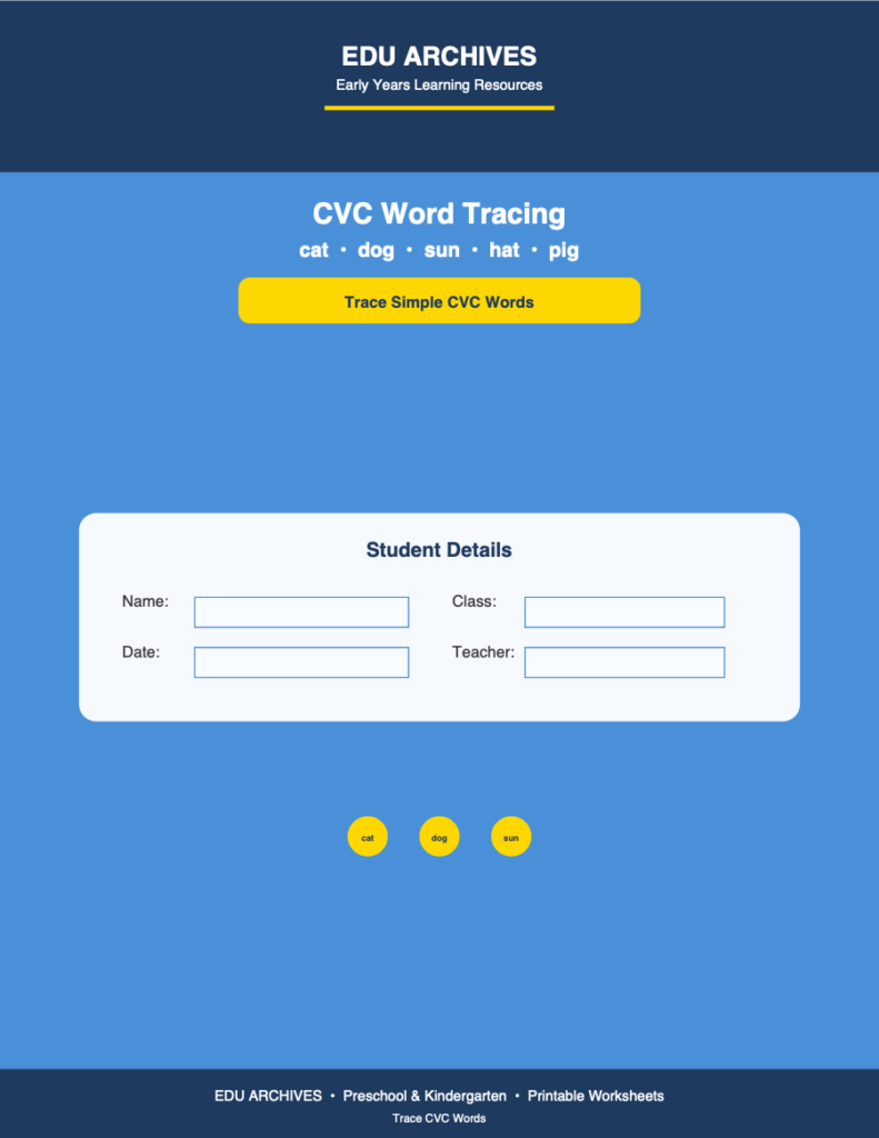 Cover of CVC Word Tracing