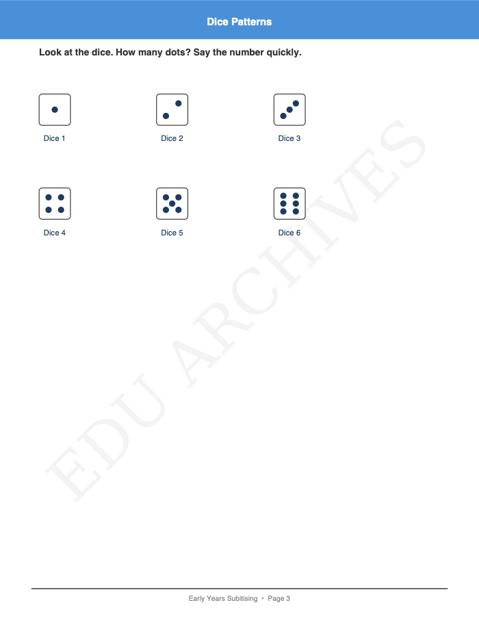 Dice Patterns and Dominoes: Dice Patterns and Dominoes: Page 3: Dice Patterns