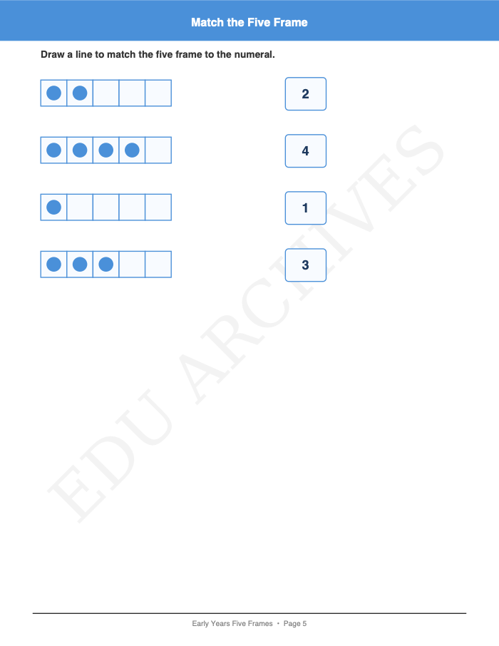 Five Frames: Five Frames: Page 5: Match the Five Frame