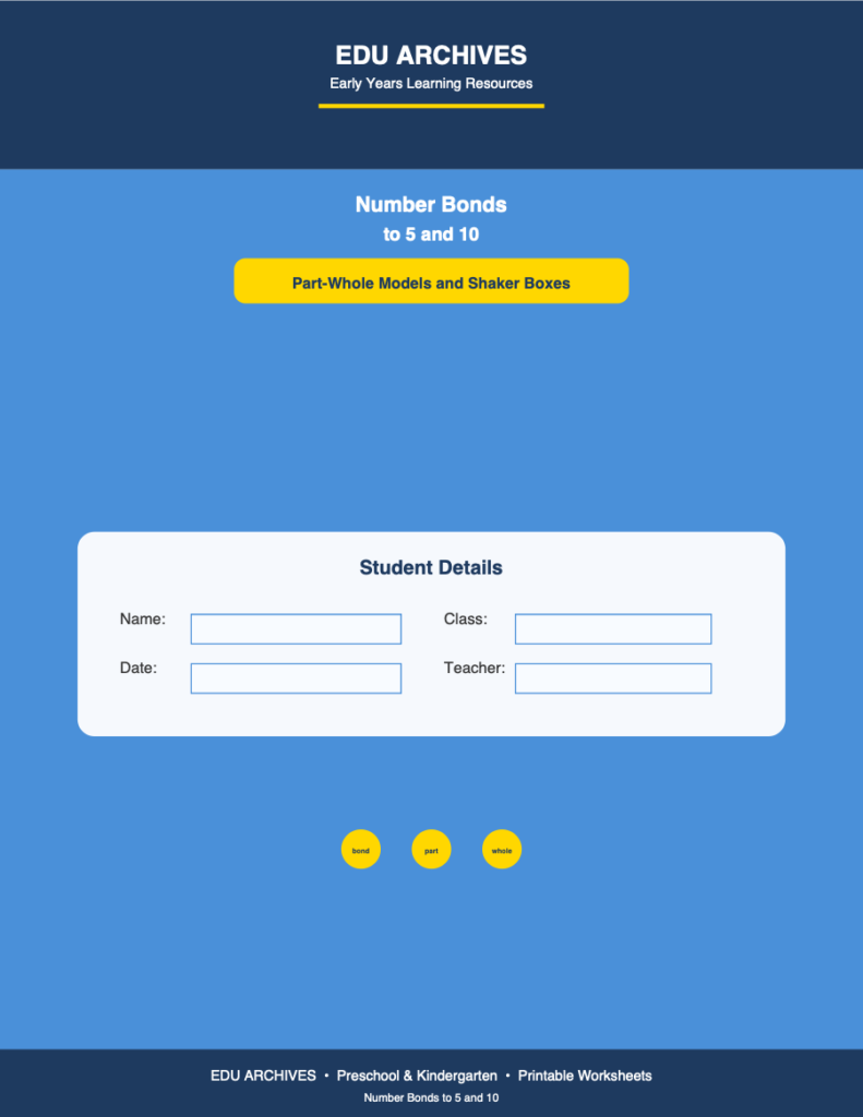 Cover of Number Bonds to 5 and 10