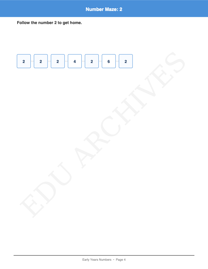 Number Mazes and Dab the Number: Number Mazes and Dab the Number: Page 4: Number Maze: 2