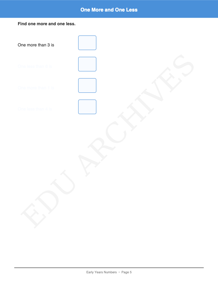 One More, One Less: One More, One Less: Page 5: One More and One Less