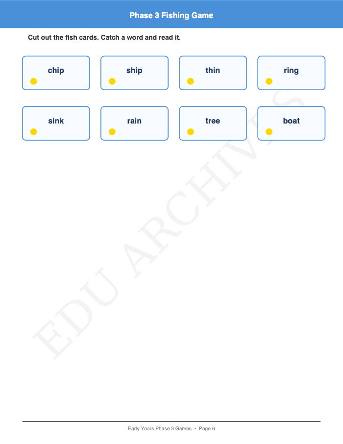 Phase 3 Games: Phase 3 Games: Page 6: Phase 3 Fishing Game