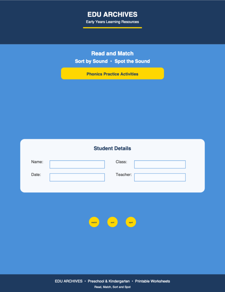 Cover of Read, Match, Sort, Spot