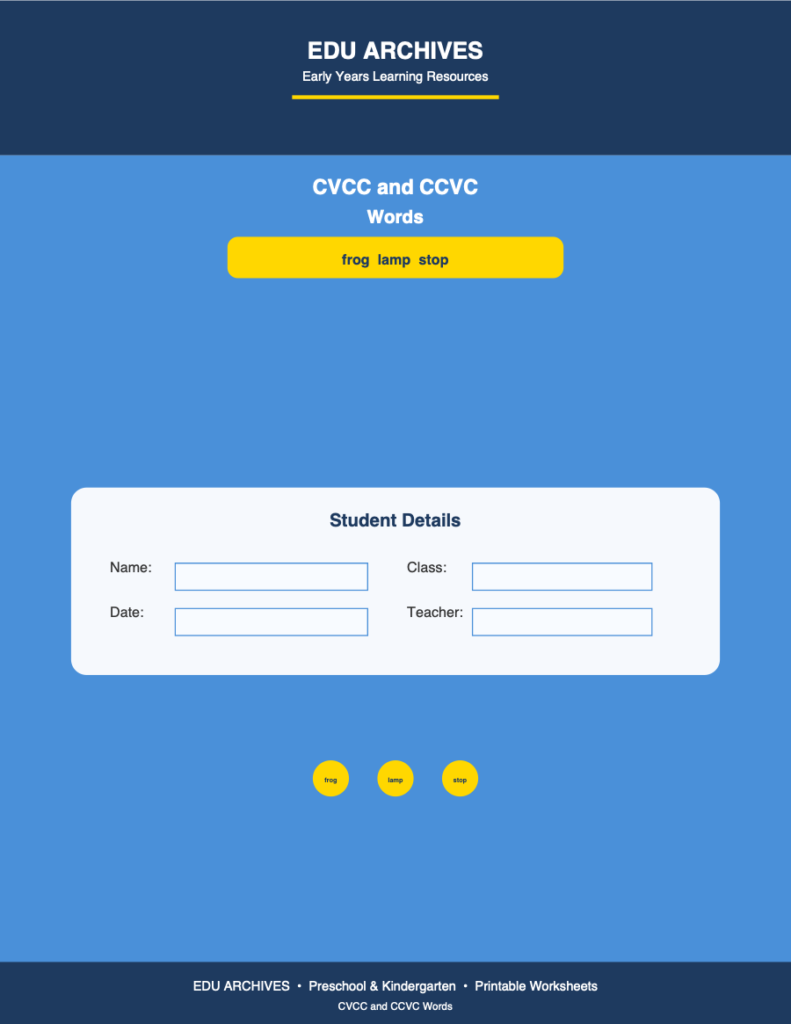 Cover of CVCC and CCVC Words