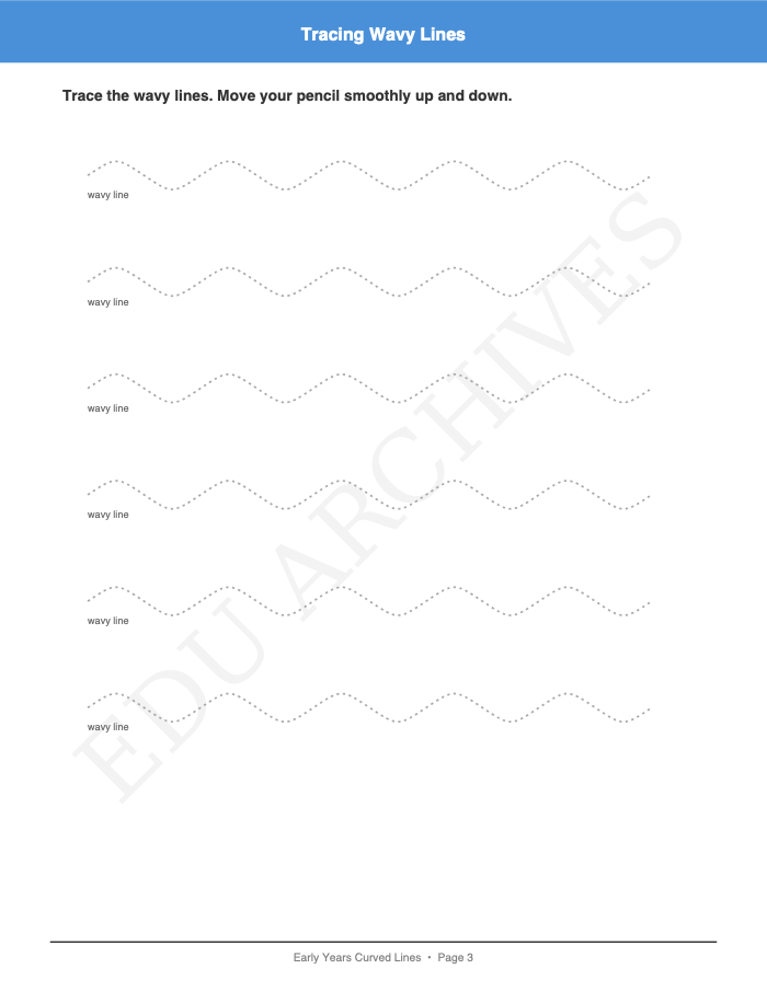 Curved Lines: Curved Lines: Page 3: Tracing Wavy Lines