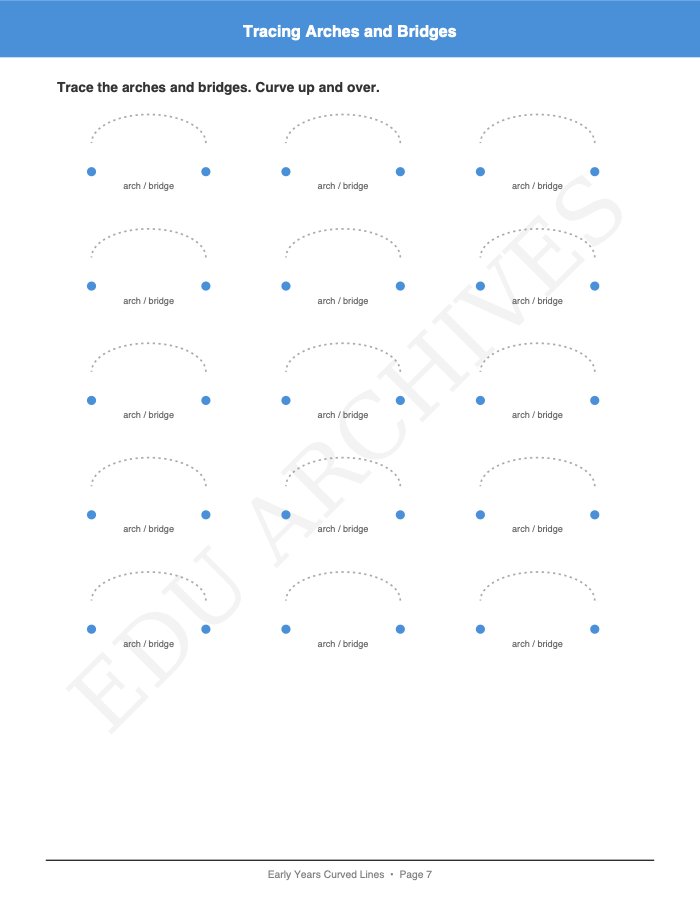 Curved Lines: Curved Lines: Page 7: Tracing Arches and Bridges