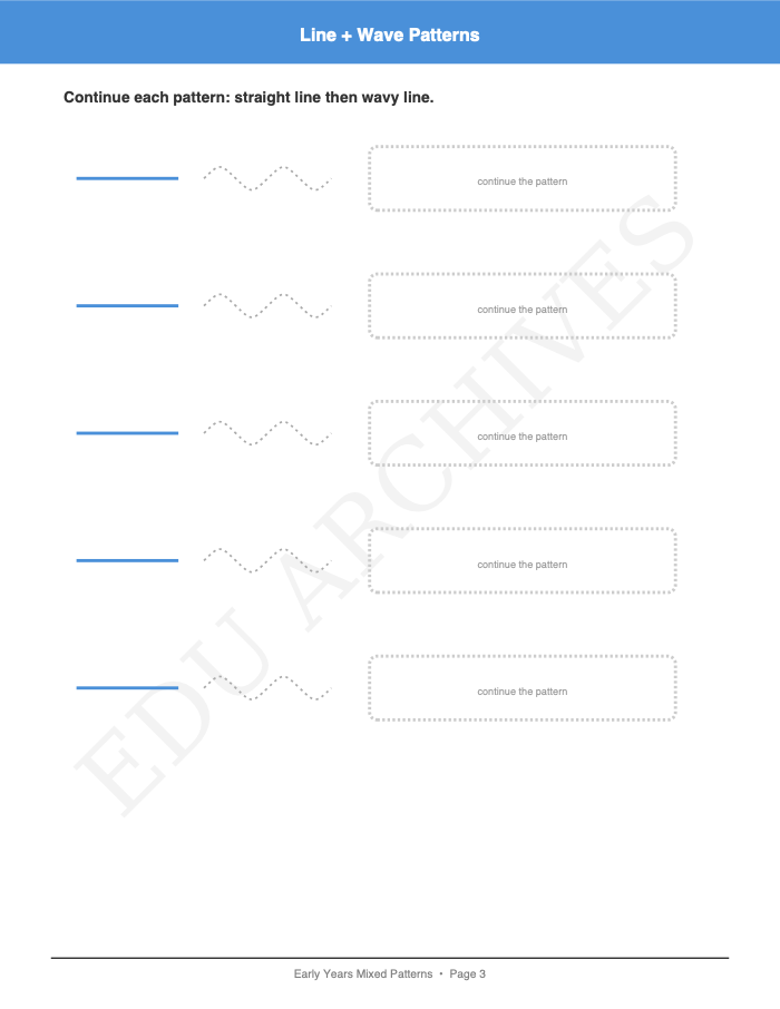 Mixed Patterns: Mixed Patterns: Page 3: Line + Wave Patterns