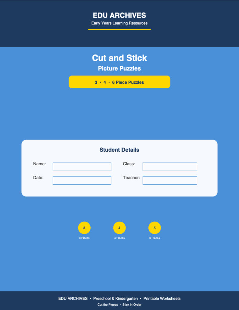 Cover of Cut and Stick Picture Puzzles