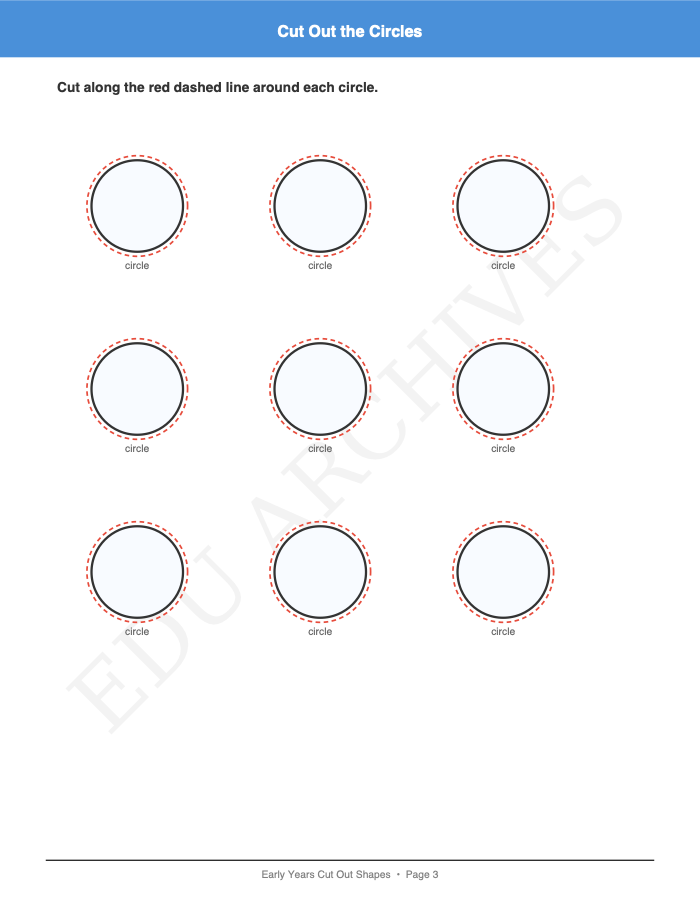 Cut Out Shapes: Cut Out Shapes: Page 3: Cut Out the Circles