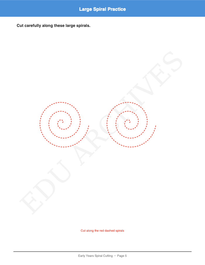 Spiral Cutting: Spiral Cutting: Page 5: Large Spiral Practice