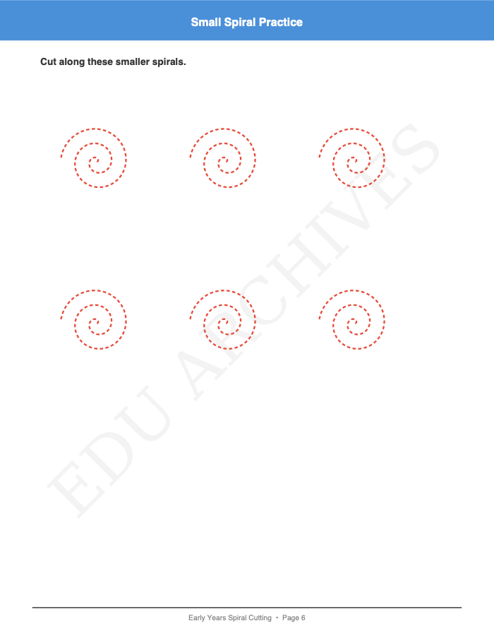 Spiral Cutting: Spiral Cutting: Page 6: Small Spiral Practice