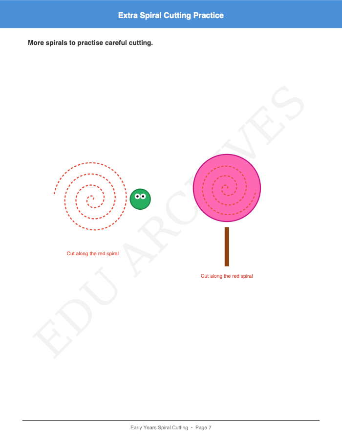 Spiral Cutting: Spiral Cutting: Page 7: Extra Spiral Cutting Practice
