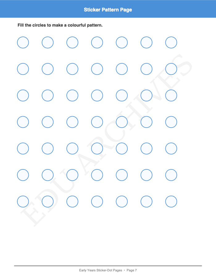 Sticker Dot Pages: Sticker Dot Pages: Page 7: Sticker Pattern Page