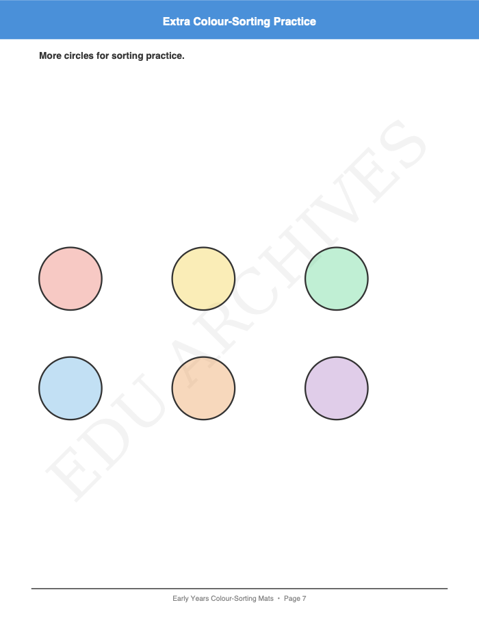 Tweezer and Pom-Pom Colour-Sorting Mats: Tweezer and Pom-Pom Colour-Sorting Mats: Page 7: Extra Colour-Sorting Practice